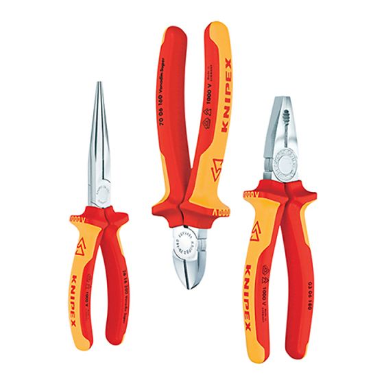 Elektro Pack - VDE Certified Pliers Set (3) by Knipex - 00 20 12