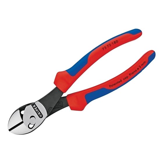 Twinforce Side Cutter Multi Component Grip 180mm by Knipex - 73 72 180 BK