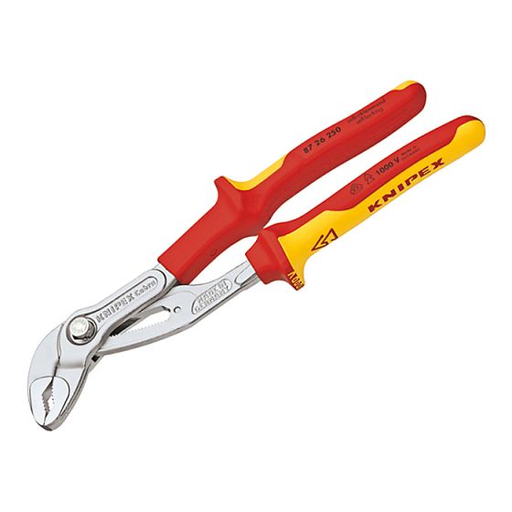 Cobra Waterpump Pliers VDE Certified Grip 250mm by Knipex - 87 26 250 SB