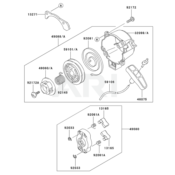 Starter for Kawasaki KRB300A Blower