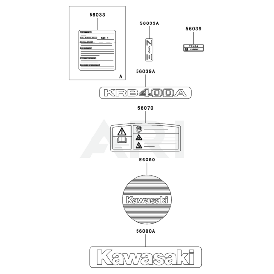 Label for Kawasaki KRB400A Blower