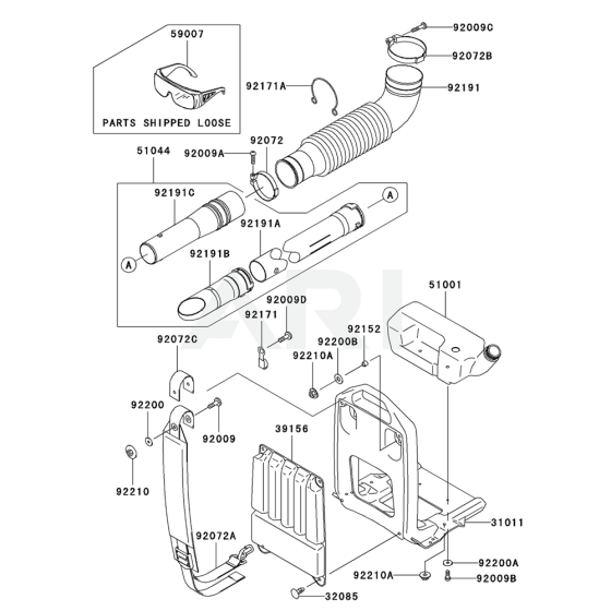 Frame / Coupling for Kawasaki KRB450BC Blower