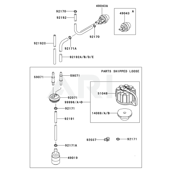 Fuel Tank / Fuel Valve for Kawasaki KRB650B Blower