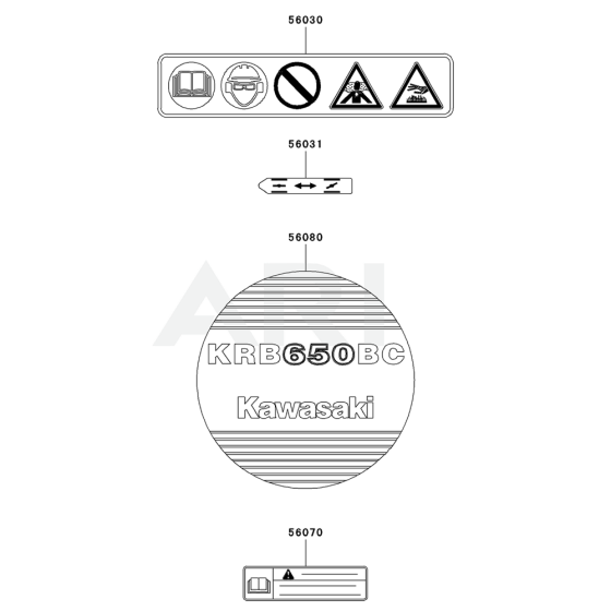 Label for Kawasaki KRB650BC Blower