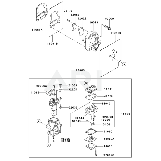 Carburettor for Kawasaki KRB650BC Blower