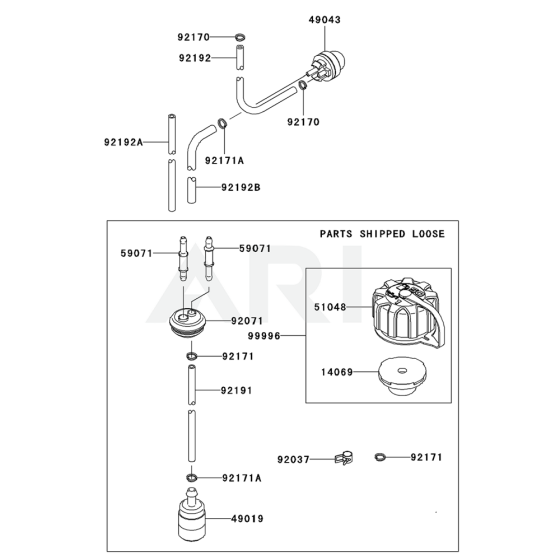 Fuel Tank / Fuel Valve for Kawasaki KRB650BC Blower