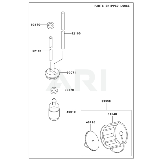 Fuel Tank / Fuel Valve for Kawasaki KRB700B Blower