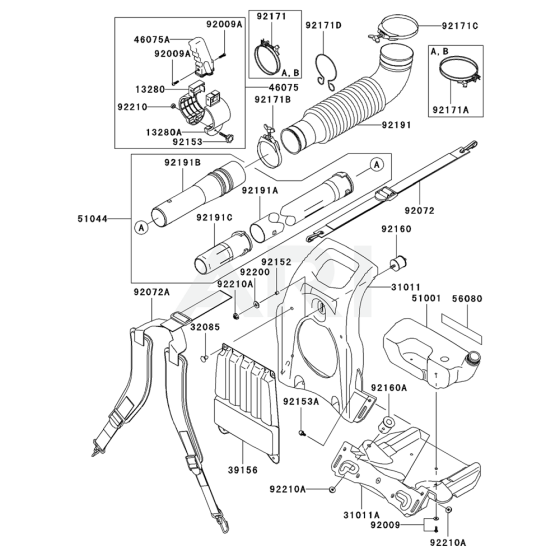 Frame / Coupling for Kawasaki KRB750A Blower