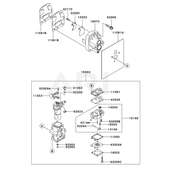 Carburettor for Kawasaki KRB750AC Blower