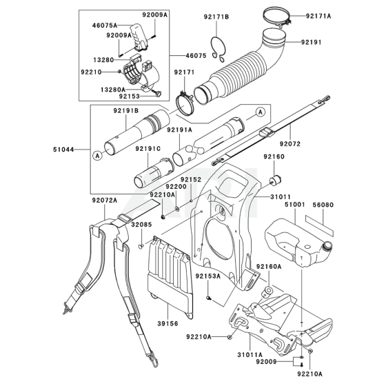 Frame / Coupling for Kawasaki KRB750AC Blower