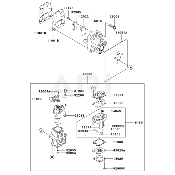 Carburettor for Kawasaki KRB750BC Blower