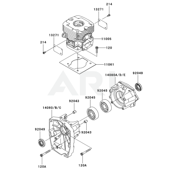 Cylinder / Crankcase for Kawasaki KRB750BC Blower