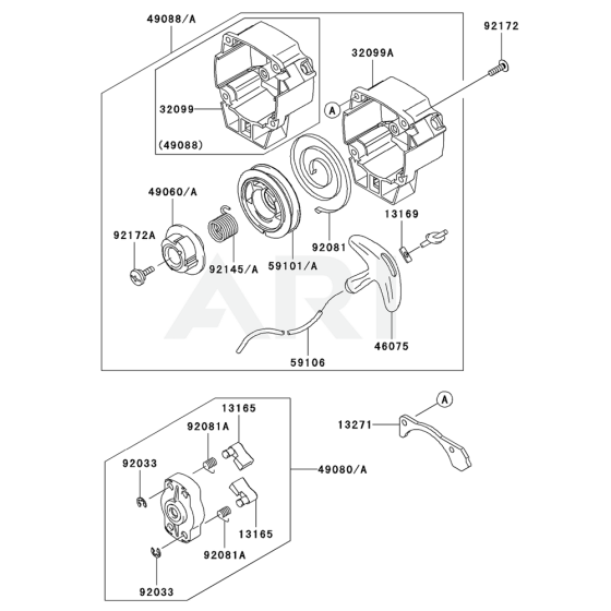 Starter for Kawasaki KRH300A Blower