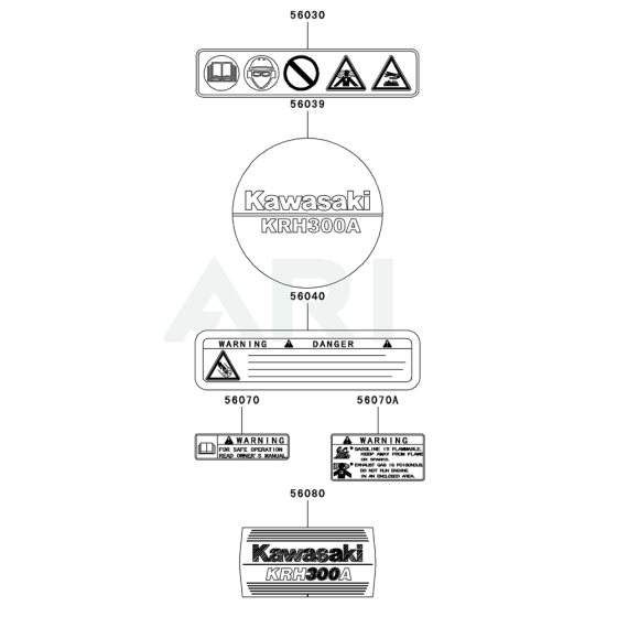 Label for Kawasaki KRH300A Blower