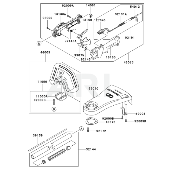 Pipe / Handle / Guard for Kawasaki KTF27A String Trimmers