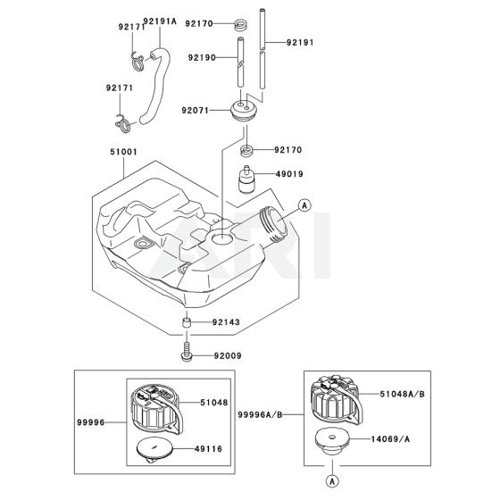 Fuel Tank / Fuel Valve for Kawasaki KTR26AC String Trimmers