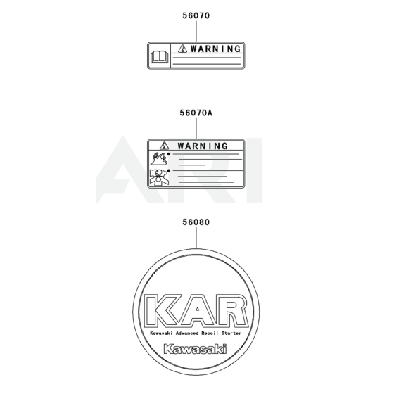 Label for Kawasaki KTR27A String Trimmers