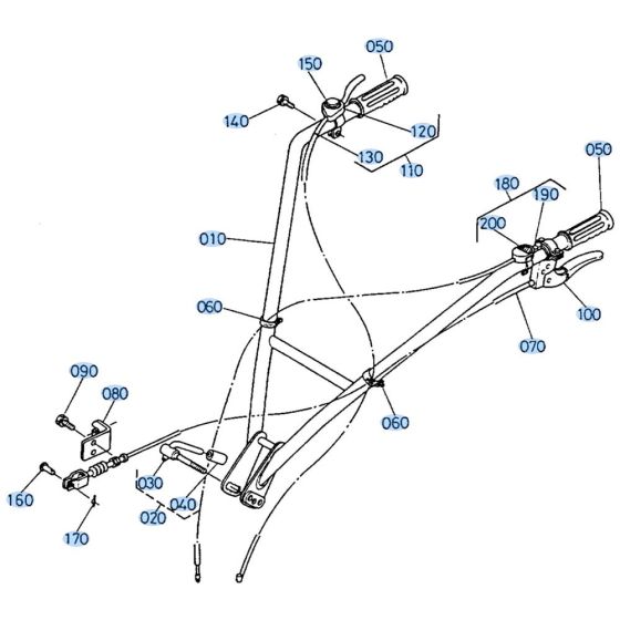 Handle Assembly for Kubota AT25 Tiller