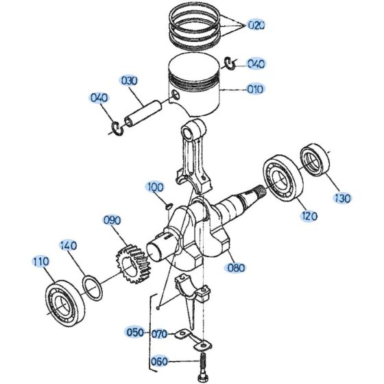 Crankshaft Assembly for Kubota AT55 Tiller