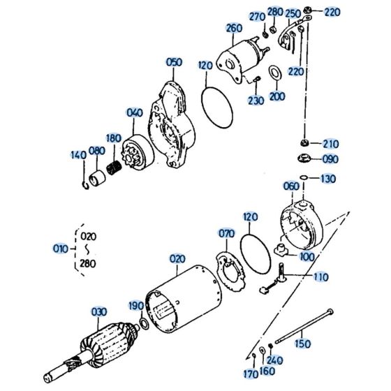 Starter Assembly for Kubota AT60 Tiller