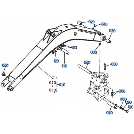 Boom Assembly for Kubota KH101 Mini Excavator