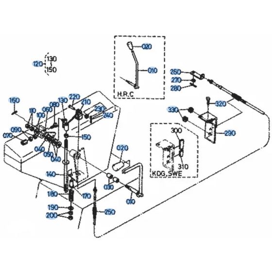Accelerator Lever Assembly for Kubota KH101 Mini Excavator