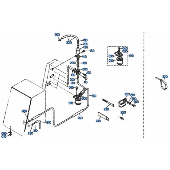 Fuel Filter Assembly for Kubota KH101 Mini Excavator