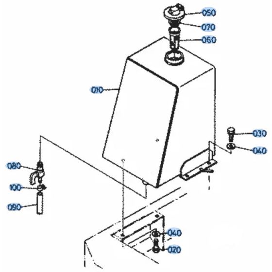 Fuel Tank Assembly for Kubota KH101 Mini Excavator