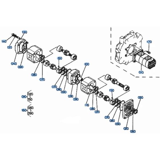Gear Pump Assembly for Kubota KH101 Mini Excavator