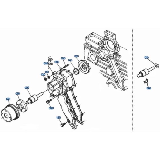 Water Pump Assembly for Kubota KH101 Mini Excavator