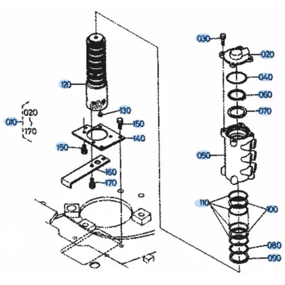 Rotary Joint Assembly for Kubota KH101 Mini Excavator