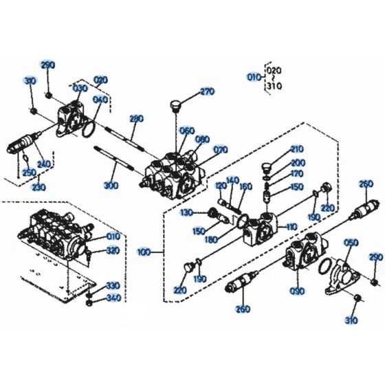 Control Valve Assembly for Kubota KH101 Mini Excavator