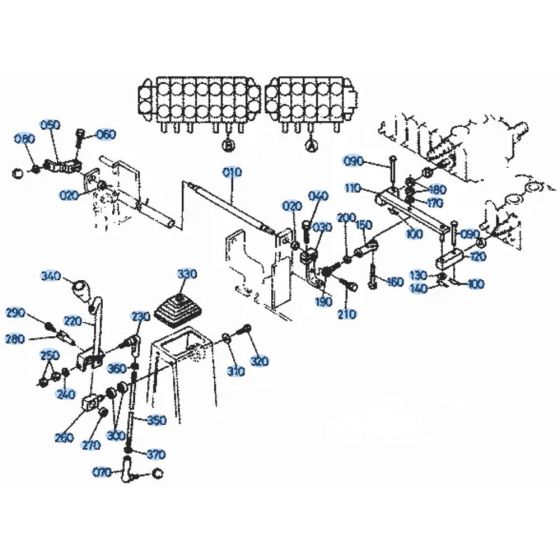 Control Lever (R/H) Assembly for Kubota KH101 Mini Excavator