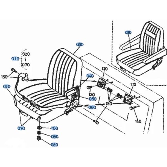 Seat Assembly for Kubota KH101 Mini Excavator