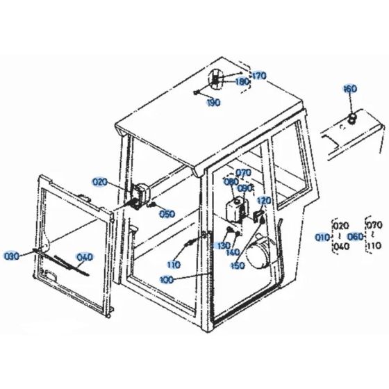Wiper Assembly for Kubota KH101 Mini Excavator