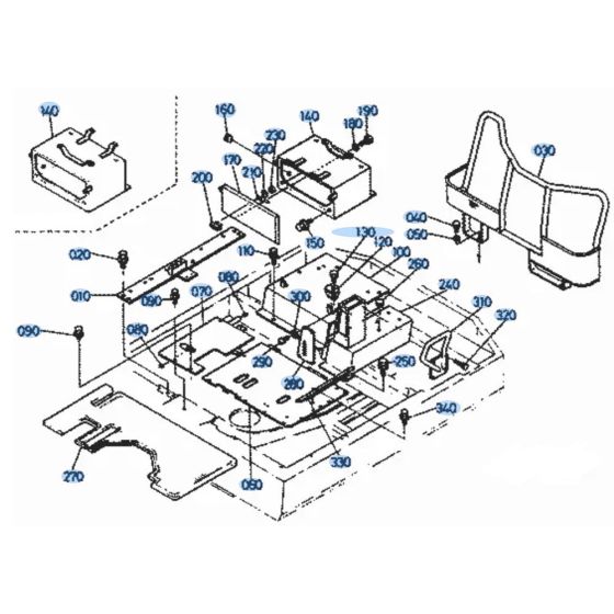 Floor Plate Assembly for Kubota KH101 Mini Excavator