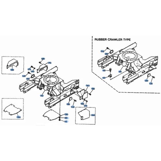 Track Frame Assembly for Kubota KH101 Mini Excavator