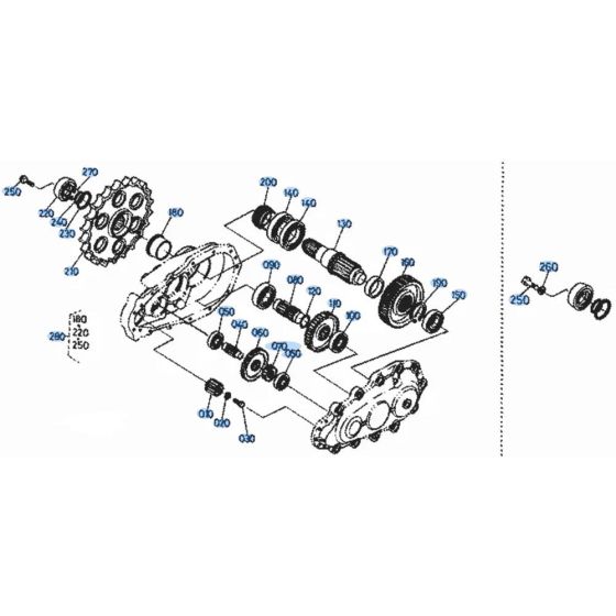 Drive Gear Assembly for Kubota KH101 Mini Excavator