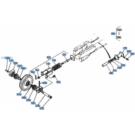 Idler (Iron) Assembly for Kubota KH101 Mini Excavator
