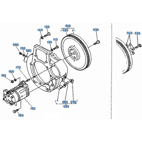 Flywheel Assembly for Kubota KH101 Mini Excavator