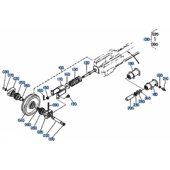 Idler (Rubber) Assembly for Kubota KH101 Mini Excavator