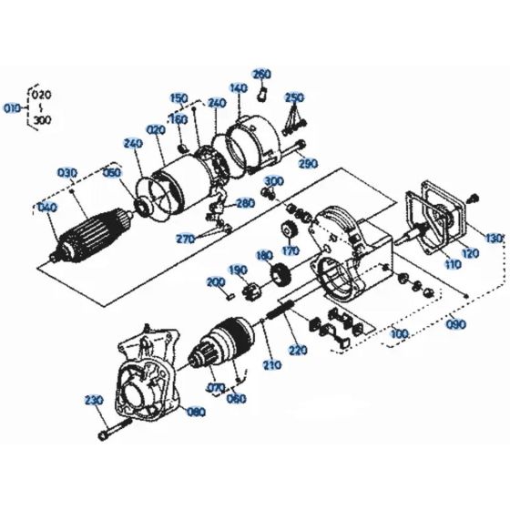 Starter Assembly for Kubota KH101 Mini Excavator