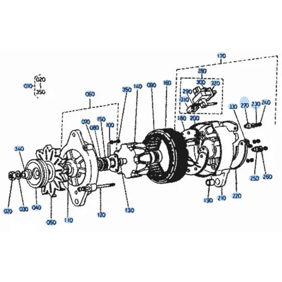 Dynamo Assembly for Kubota KH101 Mini Excavator