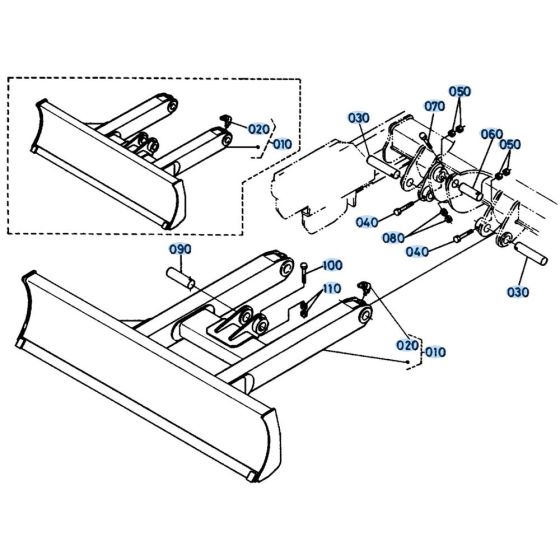 Dozer Blade Assembly for Kubota KH151 Mini Excavator