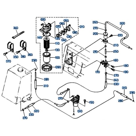 Fuel Filter Assembly for Kubota KH151 Mini Excavator