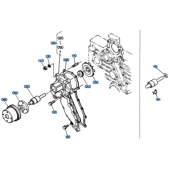 Water Pump Assembly for Kubota KH151 Mini Excavator