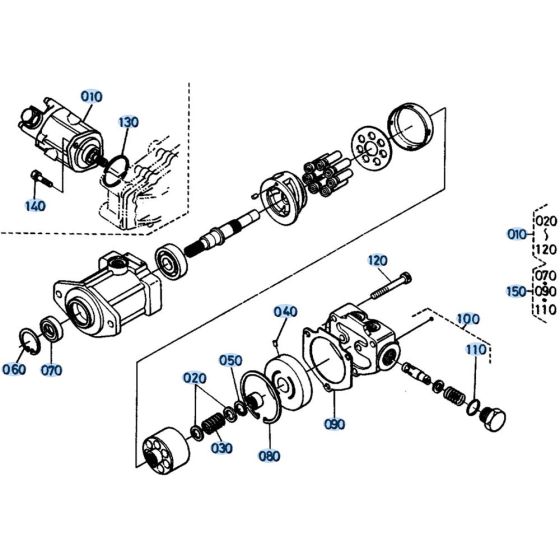 Drive Motor Assembly for Kubota KH151 Mini Excavator