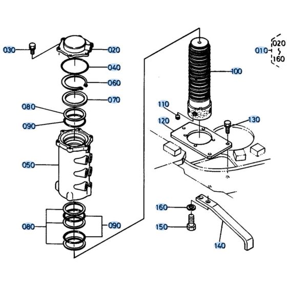 Rotary Joint Assembly for Kubota KH151 Mini Excavator