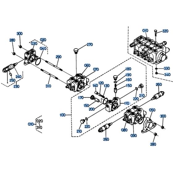 Control Valve Assembly for Kubota KH151 Mini Excavator