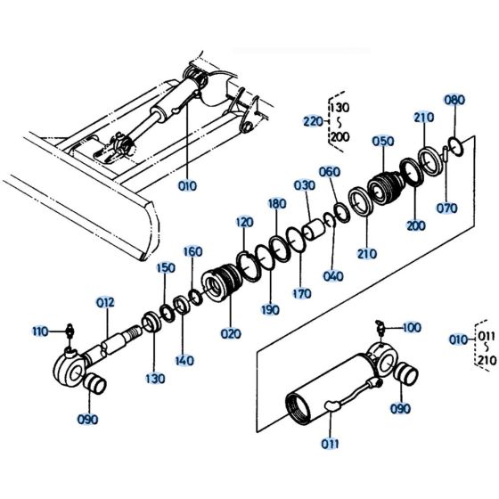 Dozer Cylinder Assembly for Kubota KH151 Mini Excavator